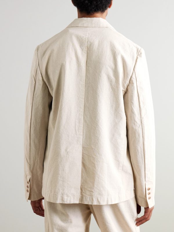 Cotton and Linen-Blend Blazer - BK