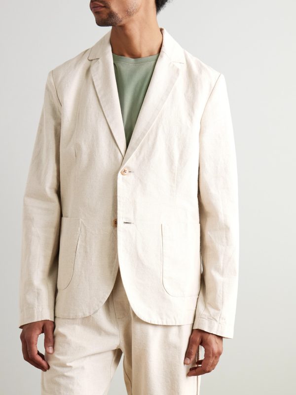 Cotton and Linen-Blend Blazer - FR