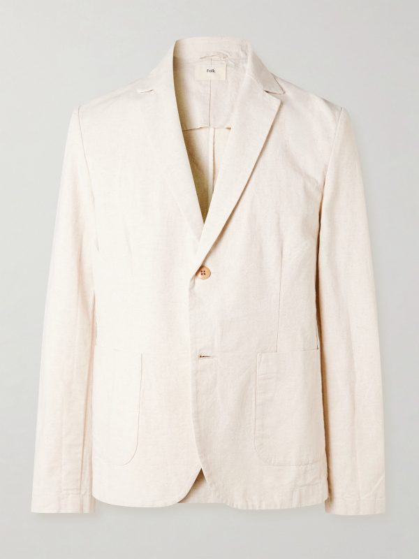 Cotton and Linen-Blend Blazer