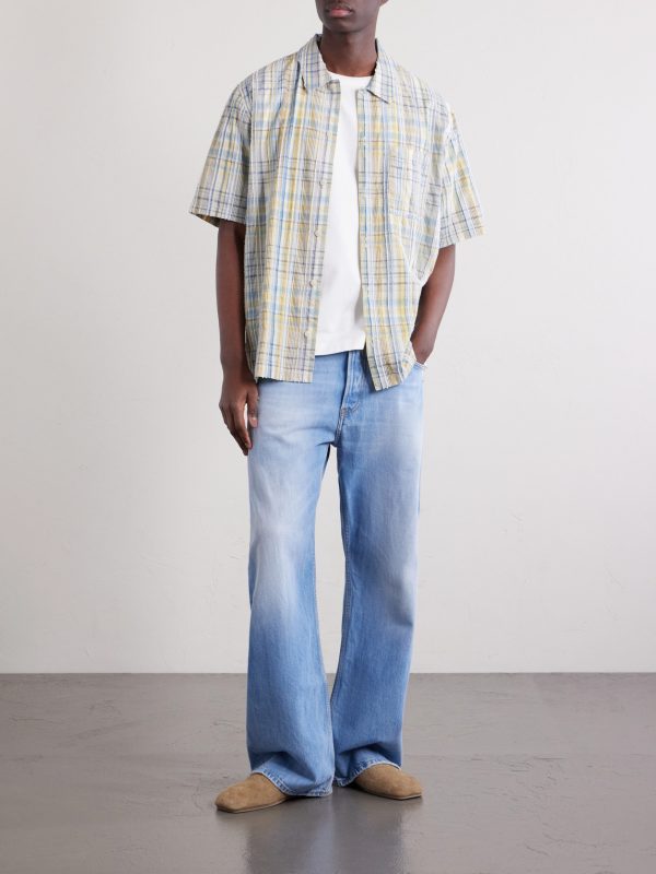 Gabe Cotton-Blend Seersucker Shirt - OU Gabe Cotton-Blend Seersucker Shirt - OU