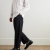 Straight-Leg Pleated Stretch Cotton-Ripstop Trousers - OU Straight-Leg Pleated Stretch Cotton-Ripstop Trousers - OU