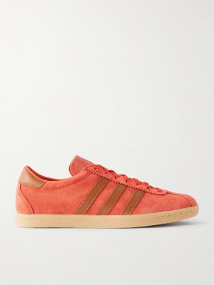 Tobacco Leather-Trimmed Suede Sneakers Tobacco Leather-Trimmed Suede Sneakers