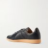 BW Army Lux Suede-Trimmed Cracked-Leather Sneakers - BK BW Army Lux Suede-Trimmed Cracked-Leather Sneakers - BK
