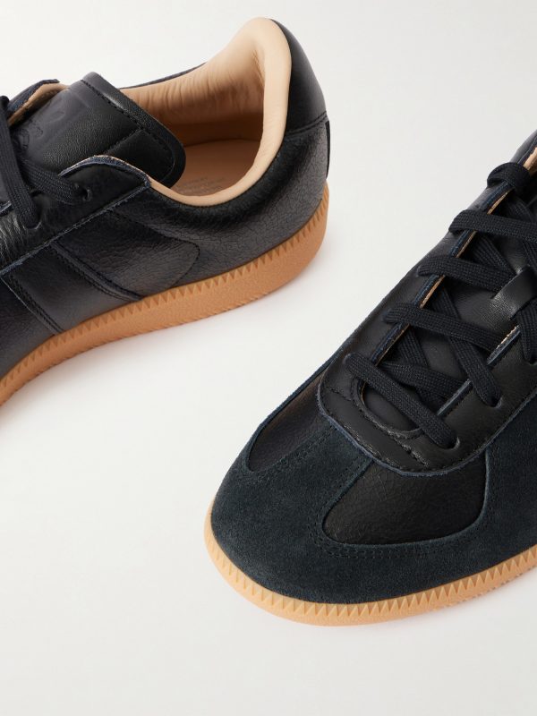 BW Army Lux Suede-Trimmed Cracked-Leather Sneakers - CU BW Army Lux Suede-Trimmed Cracked-Leather Sneakers - CU