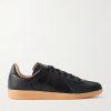 BW Army Lux Suede-Trimmed Cracked-Leather Sneakers BW Army Lux Suede-Trimmed Cracked-Leather Sneakers