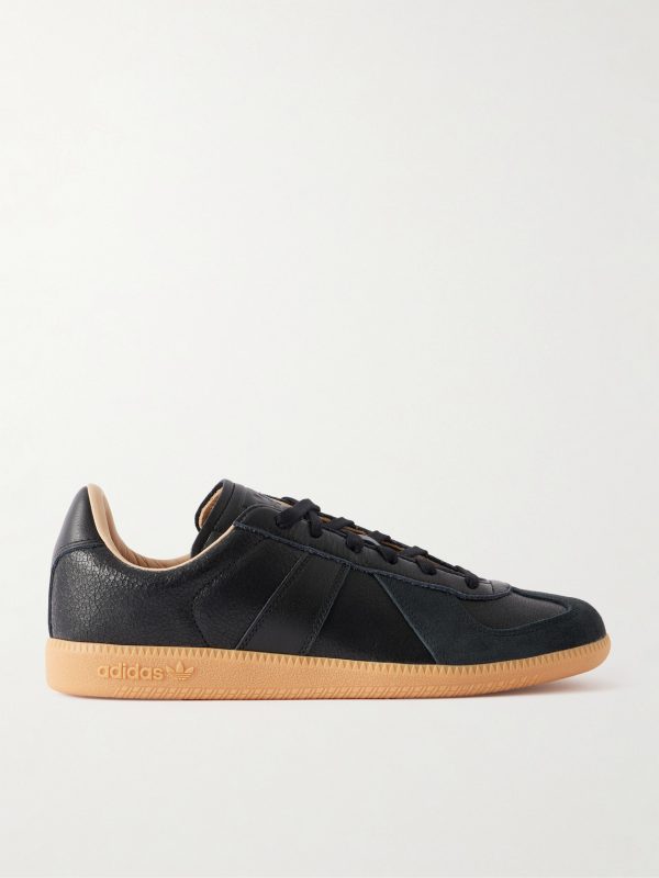 BW Army Lux Suede-Trimmed Cracked-Leather Sneakers BW Army Lux Suede-Trimmed Cracked-Leather Sneakers