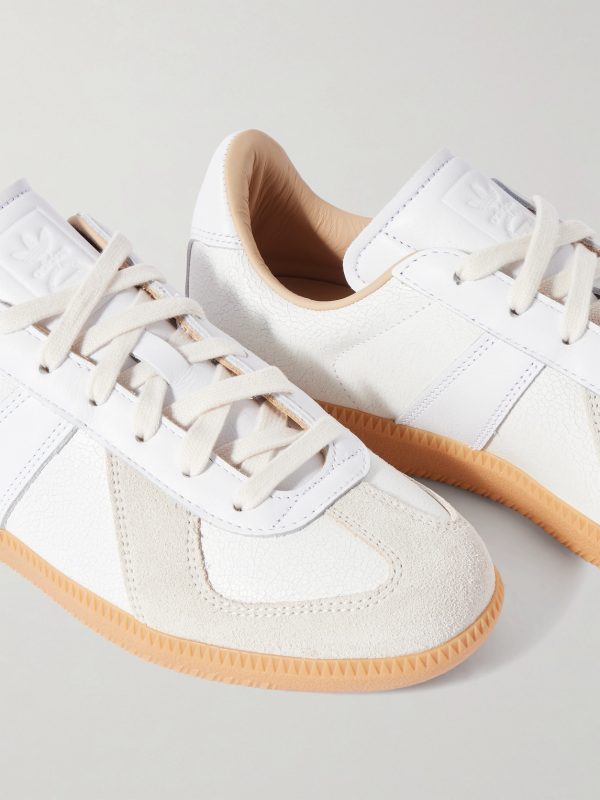 BW Army Lux Suede-Trimmed Cracked-Leather Sneakers - CU BW Army Lux Suede-Trimmed Cracked-Leather Sneakers - CU