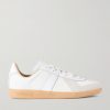 BW Army Lux Suede-Trimmed Cracked-Leather Sneakers BW Army Lux Suede-Trimmed Cracked-Leather Sneakers