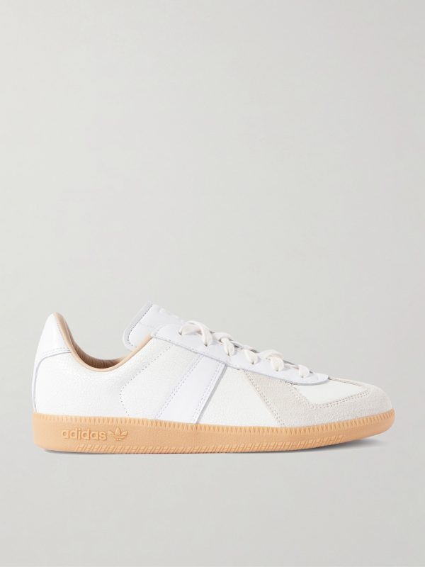 BW Army Lux Suede-Trimmed Cracked-Leather Sneakers BW Army Lux Suede-Trimmed Cracked-Leather Sneakers