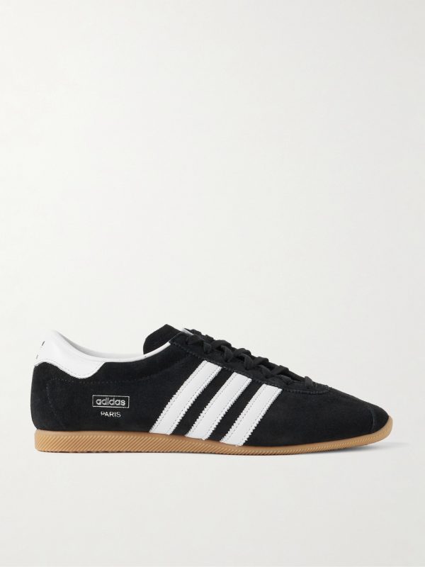 Paris Leather-Trimmed Suede Sneakers