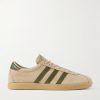 Tobacco Gruen Leather-Trimmed Suede Sneakers Tobacco Gruen Leather-Trimmed Suede Sneakers