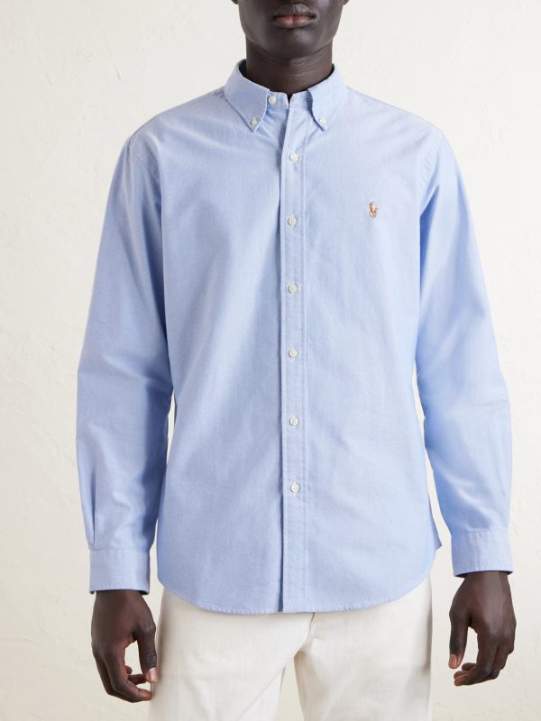 Button-Down Collar Logo-Embroidered Cotton Oxford Shirt - FR