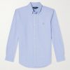 Button-Down Collar Logo-Embroidered Cotton Oxford Shirt