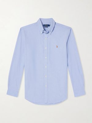Button-Down Collar Logo-Embroidered Cotton Oxford Shirt Button-Down Collar Logo-Embroidered Cotton Oxford Shirt
