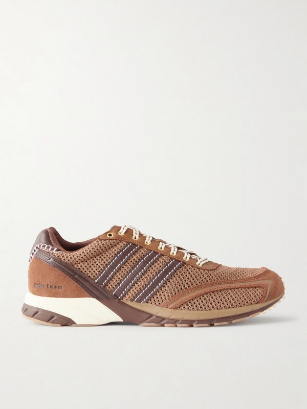 + Wales Bonner Leather-Trimmed Mesh Sneakers