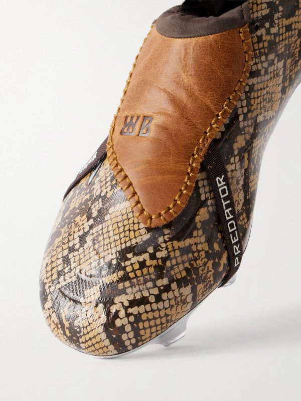 + Wales Bonner Predator Elite FT FG Snake-Effect Leather-Trimmed Coated Sneakers - CU