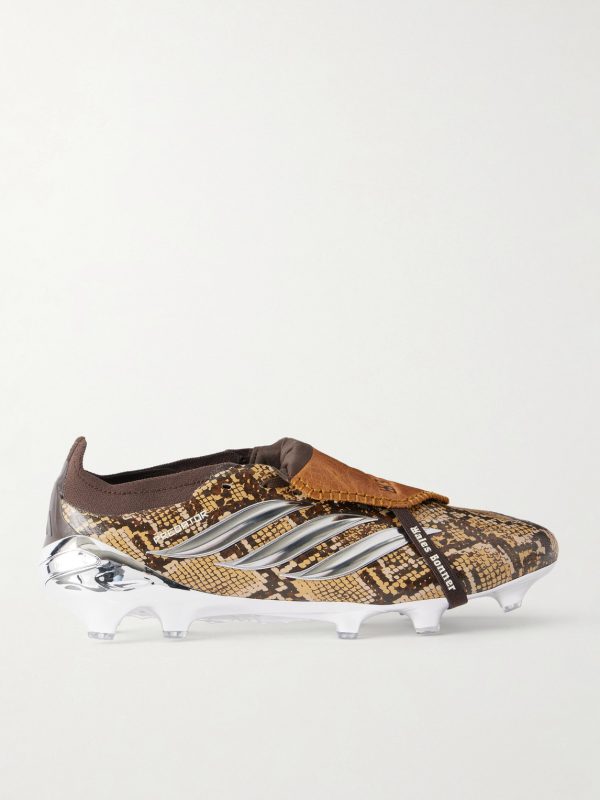 + Wales Bonner Predator Elite FT FG Snake-Effect Leather-Trimmed Coated Sneakers