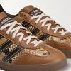 + Wales Bonner Gazelle suede-trimmed snake-effect leather sneakers - CU + Wales Bonner Gazelle suede-trimmed snake-effect leather sneakers - CU