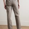 Straight-Leg Cotton and Linen-Blend Twill Drawstring Trousers - BK