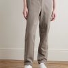 Straight-Leg Cotton and Linen-Blend Twill Drawstring Trousers - FR