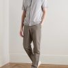 Straight-Leg Cotton and Linen-Blend Twill Drawstring Trousers - OU