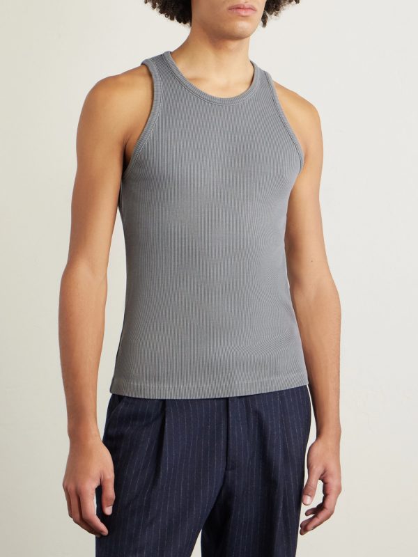 Viggo Ribbed Stretch Organic Cotton and TENCEL™ Lyocell-Blend Tank Top - FR