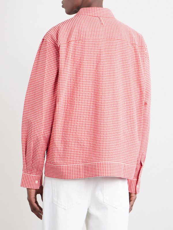 Reed 50057 Checked Organic Cotton-Blend Seersucker Shirt - BK Reed 50057 Checked Organic Cotton-Blend Seersucker Shirt - BK