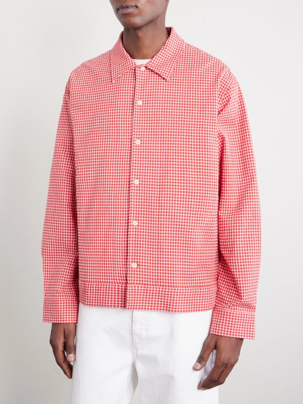Reed 50057 Checked Organic Cotton-Blend Seersucker Shirt - FR Reed 50057 Checked Organic Cotton-Blend Seersucker Shirt - FR
