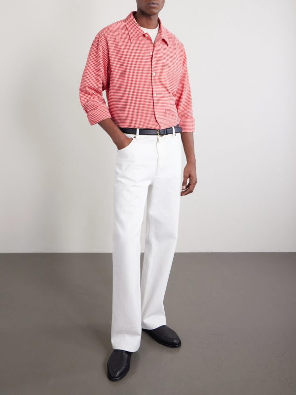 Reed 50057 Checked Organic Cotton-Blend Seersucker Shirt - OU Reed 50057 Checked Organic Cotton-Blend Seersucker Shirt - OU