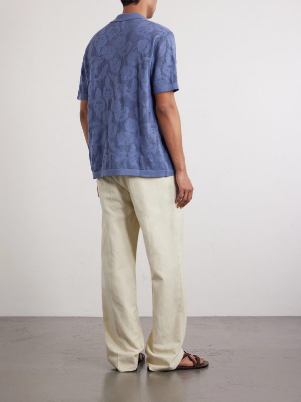 Ryan Flower 60019 Knitted Cotton Polo Shirt - BK