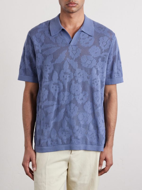 Ryan Flower 60019 Knitted Cotton Polo Shirt - FR