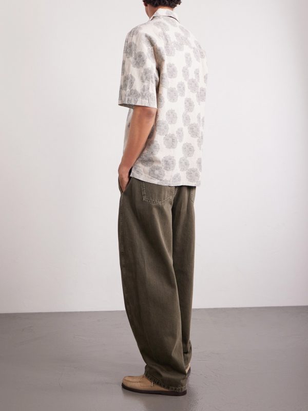Ole 5396 Camp-Collar Printed Linen and Cotton-Blend Shirt - BK Ole 5396 Camp-Collar Printed Linen and Cotton-Blend Shirt - BK