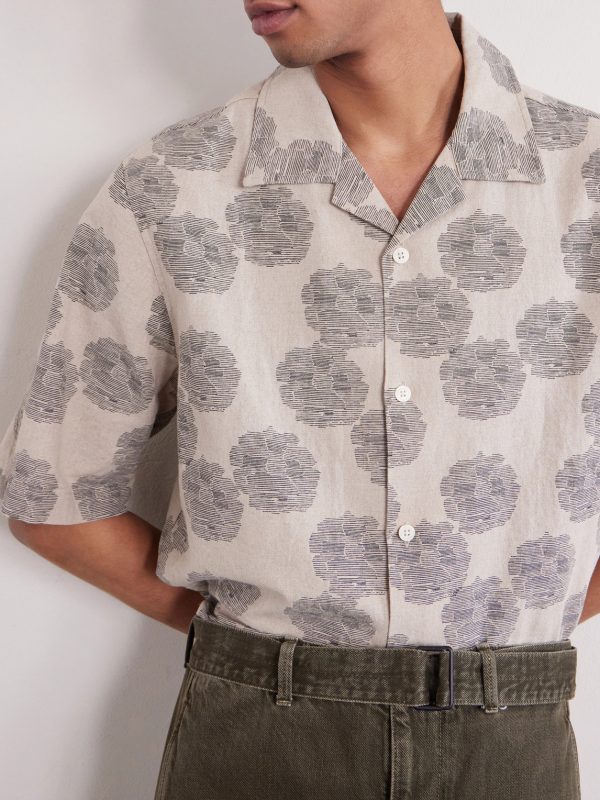Ole 5396 Camp-Collar Printed Linen and Cotton-Blend Shirt - CU Ole 5396 Camp-Collar Printed Linen and Cotton-Blend Shirt - CU