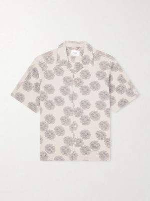 Ole 5396 Camp-Collar Printed Linen and Cotton-Blend Shirt Ole 5396 Camp-Collar Printed Linen and Cotton-Blend Shirt