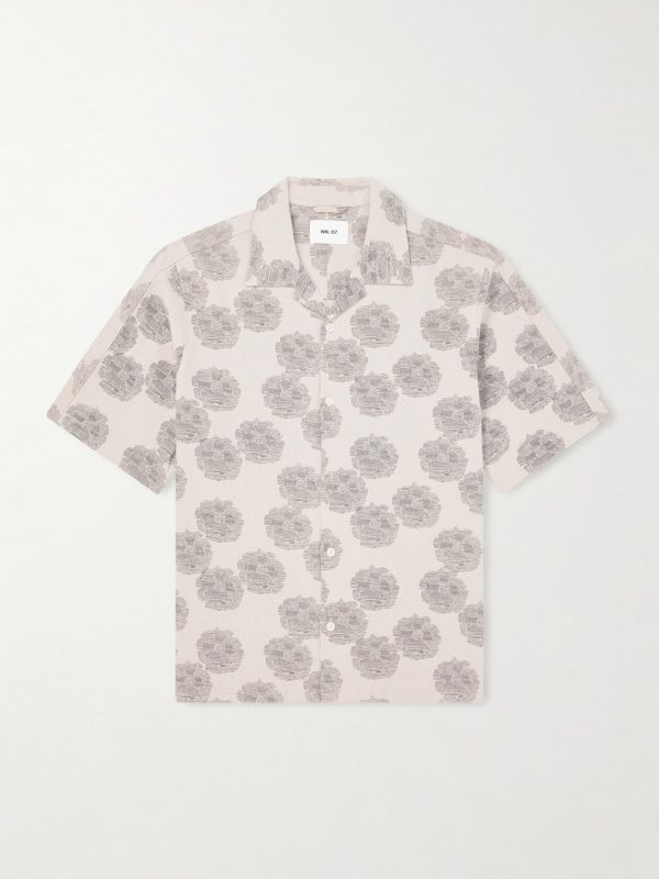Ole 5396 Camp-Collar Printed Linen and Cotton-Blend Shirt Ole 5396 Camp-Collar Printed Linen and Cotton-Blend Shirt