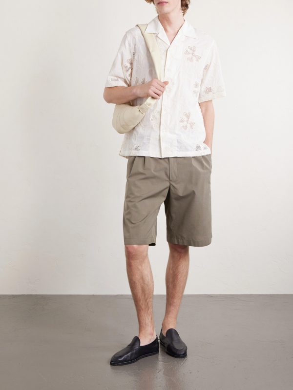 Ben 50049 Camp-Collar Embroidered Organic Cotton-Poplin Shirt - OU Ben 50049 Camp-Collar Embroidered Organic Cotton-Poplin Shirt - OU