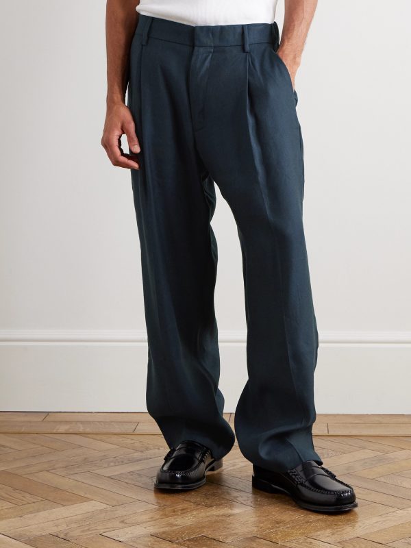 Kay 10037 Straight-Leg Pleated Woven Trousers - FR Kay 10037 Straight-Leg Pleated Woven Trousers - FR
