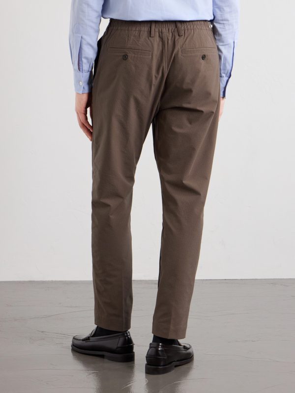 Billie 10038 Straight-Leg Seersucker Drawstring Trousers - BK Billie 10038 Straight-Leg Seersucker Drawstring Trousers - BK