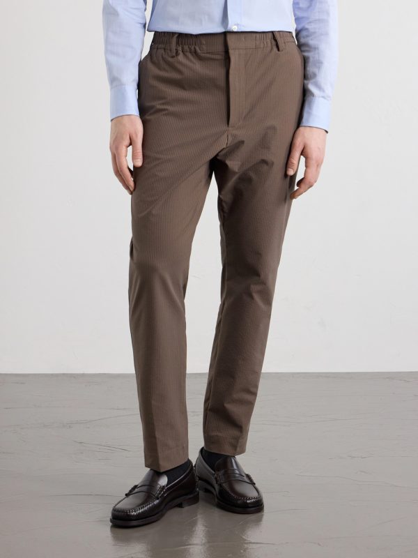 Billie 10038 Straight-Leg Seersucker Drawstring Trousers - FR Billie 10038 Straight-Leg Seersucker Drawstring Trousers - FR
