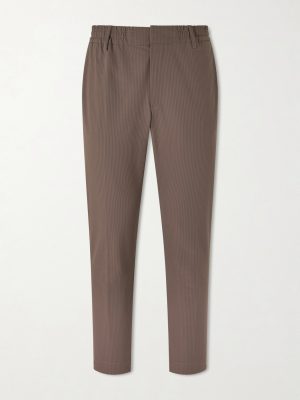 Billie 10038 Straight-Leg Seersucker Drawstring Trousers Billie 10038 Straight-Leg Seersucker Drawstring Trousers
