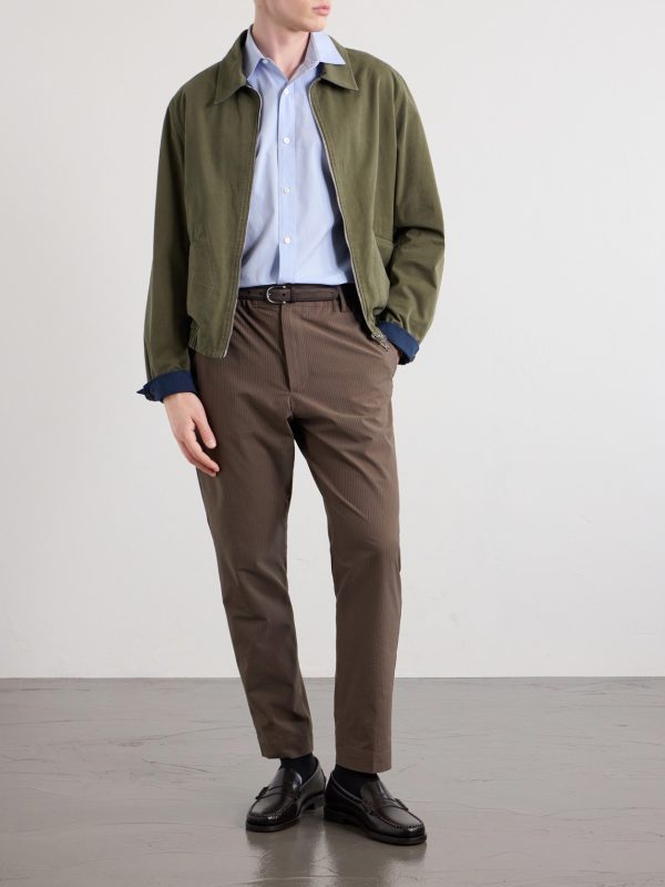 Billie 10038 Straight-Leg Seersucker Drawstring Trousers - OU Billie 10038 Straight-Leg Seersucker Drawstring Trousers - OU