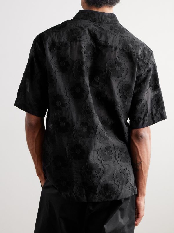 Freddy 50045 Floral-Embroidered Organic Cotton-Blend Shirt - BK