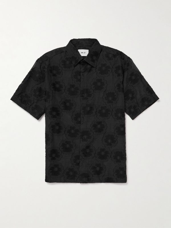 Freddy 50045 Floral-Embroidered Organic Cotton-Blend Shirt