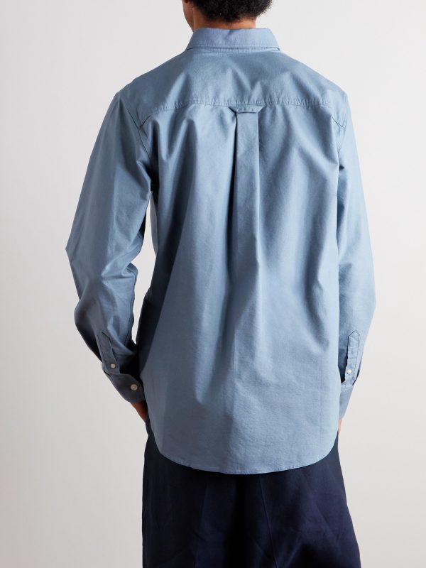 Colby 5910 Button-Down Collar Logo-Embroidered Organic Cotton Shirt - BK