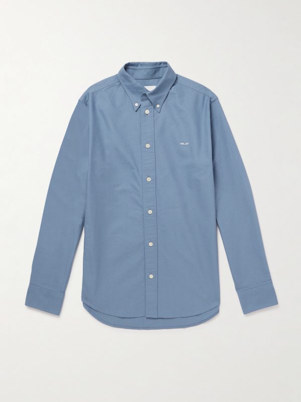 Colby 5910 Button-Down Collar Logo-Embroidered Organic Cotton Shirt
