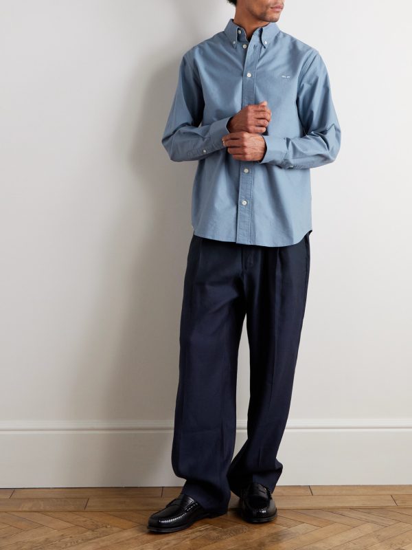 Colby 5910 Button-Down Collar Logo-Embroidered Organic Cotton Shirt - OU