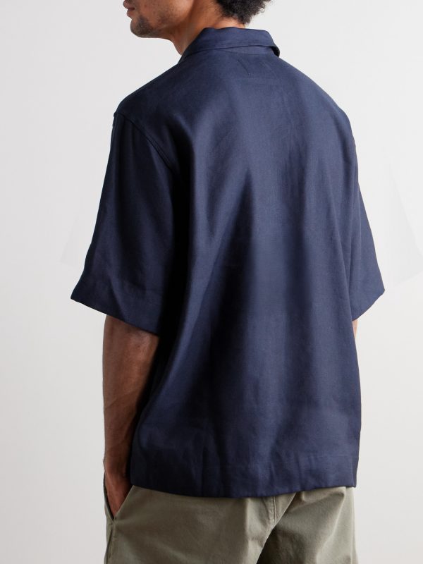 Bruno 1808 LENZING™ ECOVERO™ and Linen-Blend Half-Zip Polo Shirt - BK Bruno 1808 LENZING™ ECOVERO™ and Linen-Blend Half-Zip Polo Shirt - BK