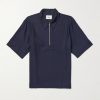 Bruno 1808 LENZING™ ECOVERO™ and Linen-Blend Half-Zip Polo Shirt Bruno 1808 LENZING™ ECOVERO™ and Linen-Blend Half-Zip Polo Shirt