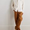 Ben 50041 Camp-Collar Embroidered Checked Organic Cotton-Blend Shirt - OU Ben 50041 Camp-Collar Embroidered Checked Organic Cotton-Blend Shirt - OU
