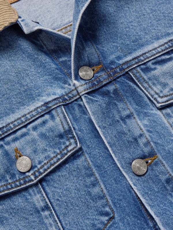 Roy 1882 Corduroy-Trimmed Organic Denim Jacket - CU Roy 1882 Corduroy-Trimmed Organic Denim Jacket - CU